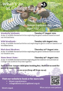 Nature Explorers Day Camps (Ages 7-12 years) @ College Lake