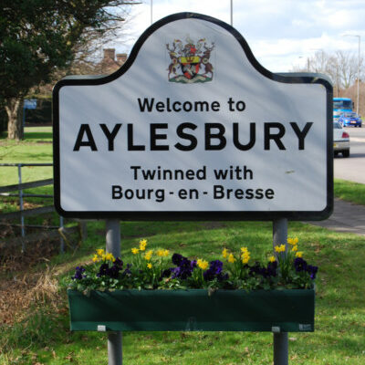 Welcome sign for Aylesbury