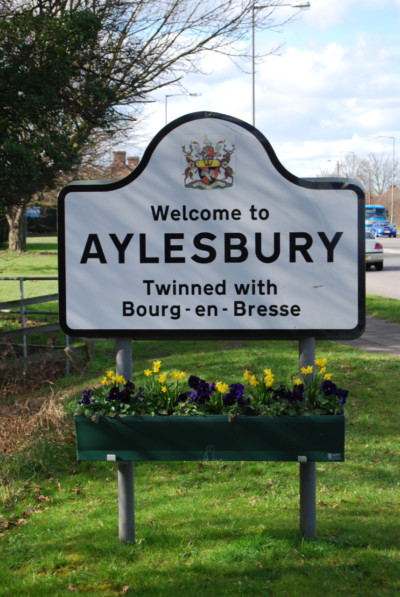 Welcome sign for Aylesbury