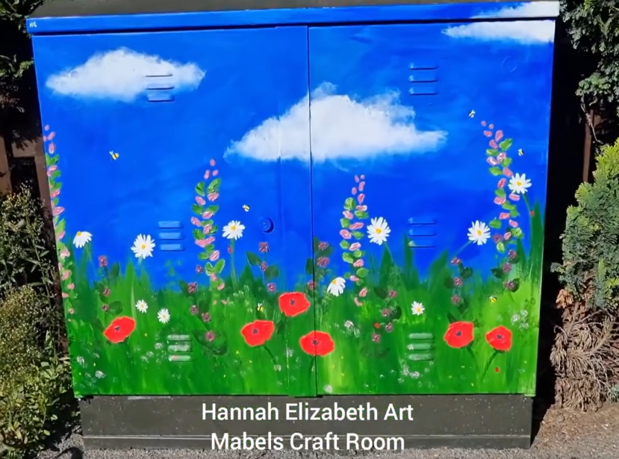 Field Painted Onto Utility Cabinet