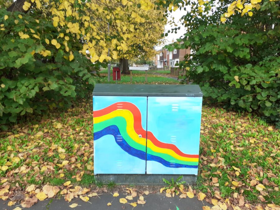 Rainbow Painted Cabinet